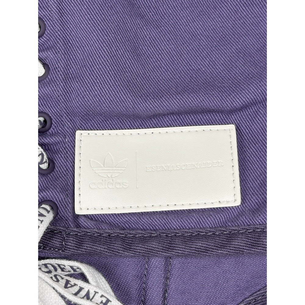 Adidas x Ksenia Schnaider Denim Corset Top Purple Women's 12 Cotton Lace Up - Picture 5 of 9